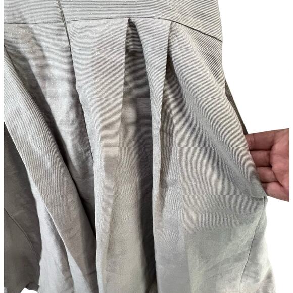 BCBGeneration Mini Dress 2 Light Gray Metallic Studded Pockets Fit Flare HOCO - Picture 7 of 16